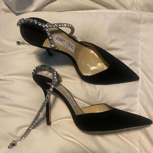 Jimmy choo Sade’s black crystal herels